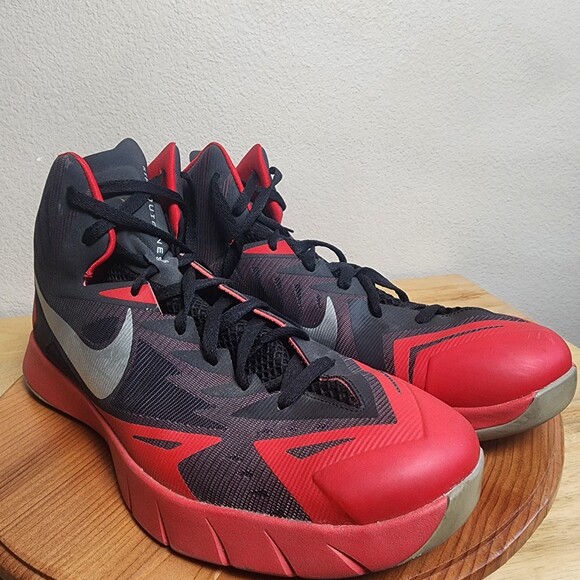 Nike Hyperquickness Shoes Mens Size 15 Red Black Lunarlon Basketball 652777-006 main image 9